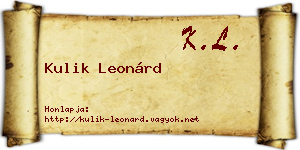 Kulik Leonárd névjegykártya