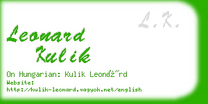leonard kulik business card
